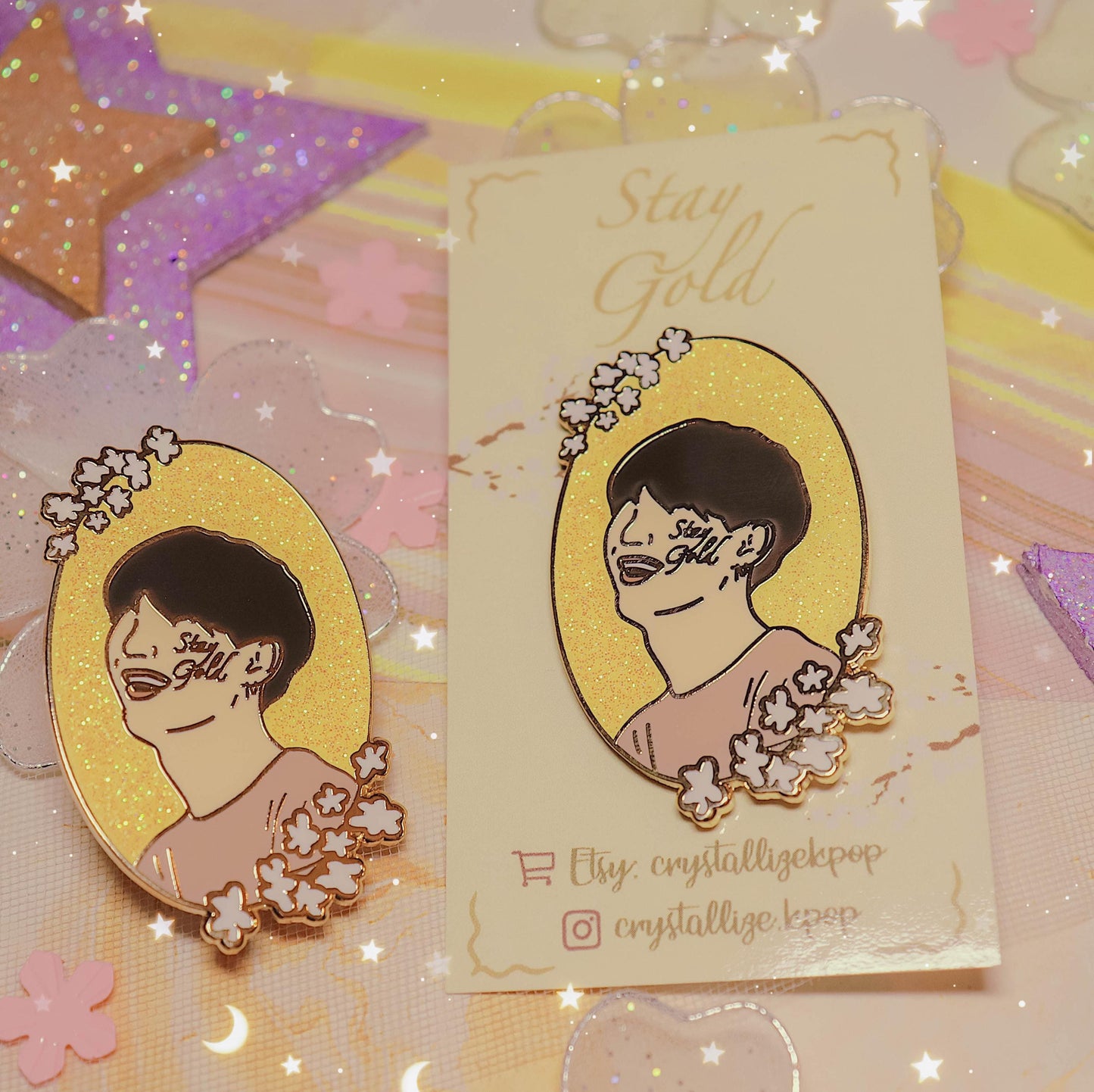 DISCOUNTED - Stay Gold - Yoongi Enamel Pin