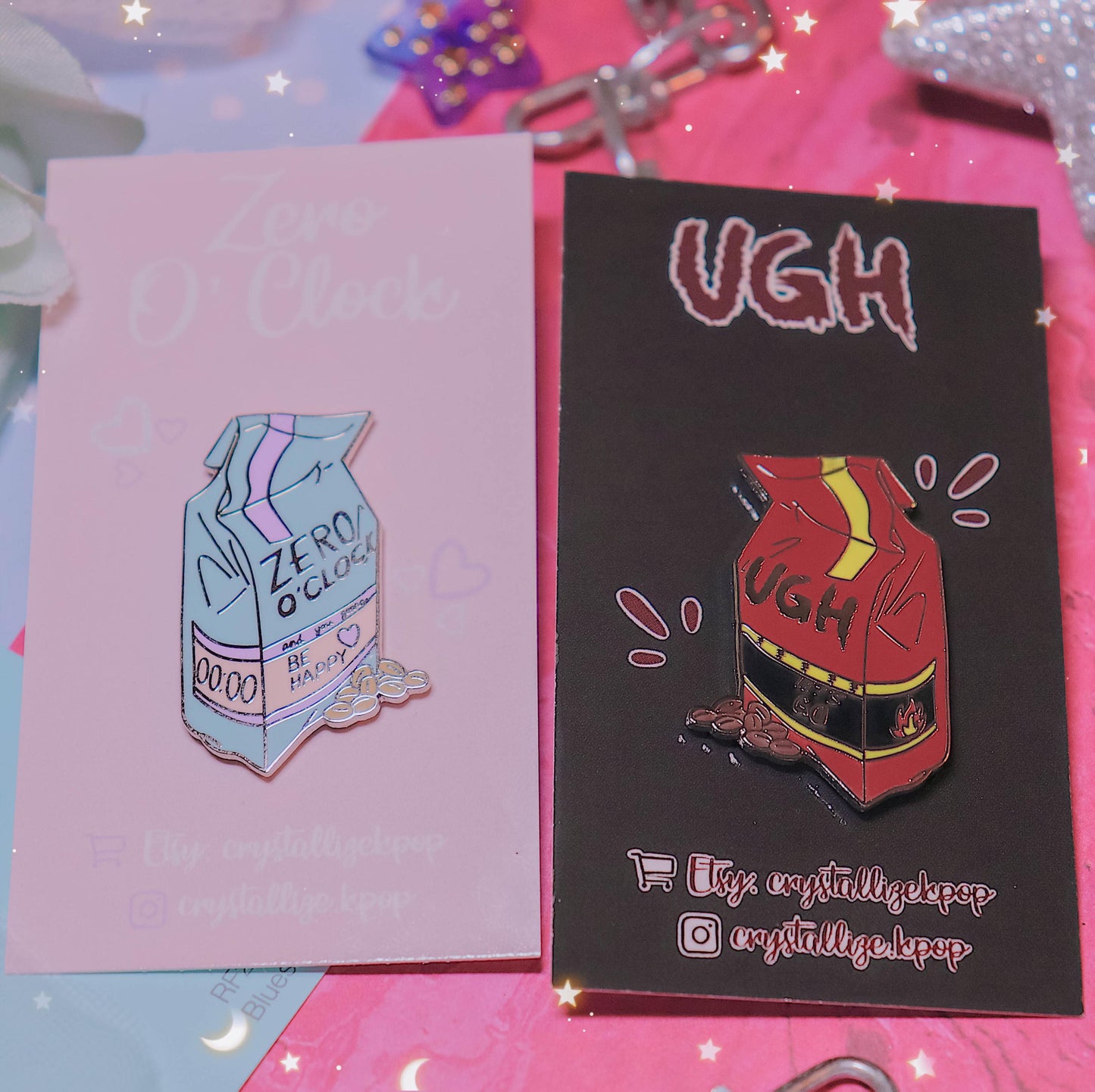 DISCOUNTED Zero O' Clock & UGH! Enamel Pin Bundle