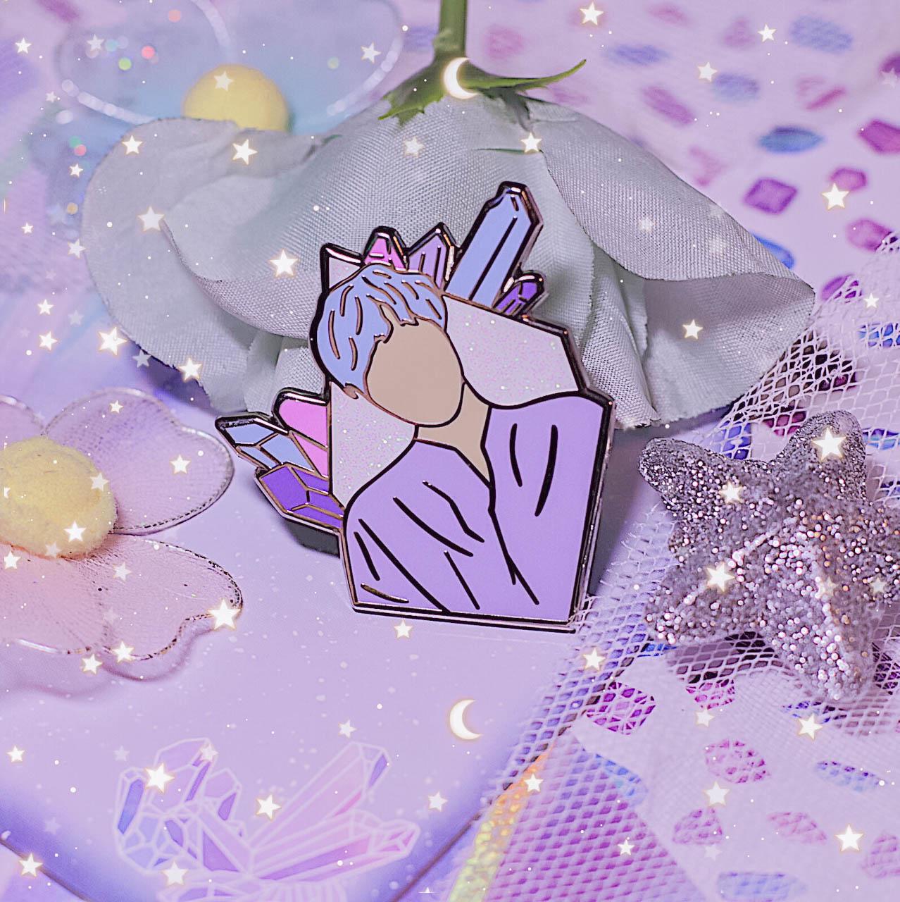 DISCOUNTED Crystallized Bangtan - Yoongi Enamel Pin
