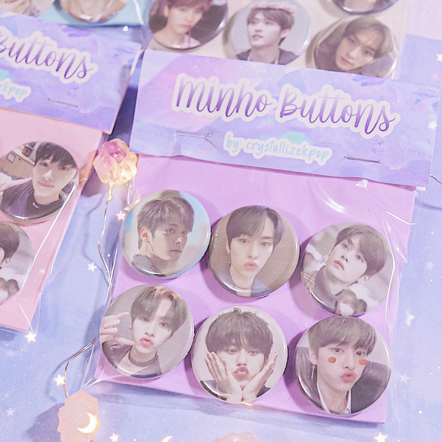 crystallizekpop - Stray Kids - Minho Bias Button Pack - Lee Know