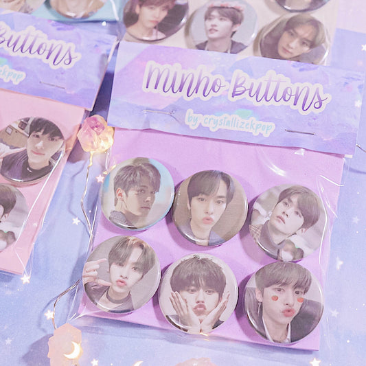 crystallizekpop - Stray Kids - Minho Bias Button Pack - Lee Know