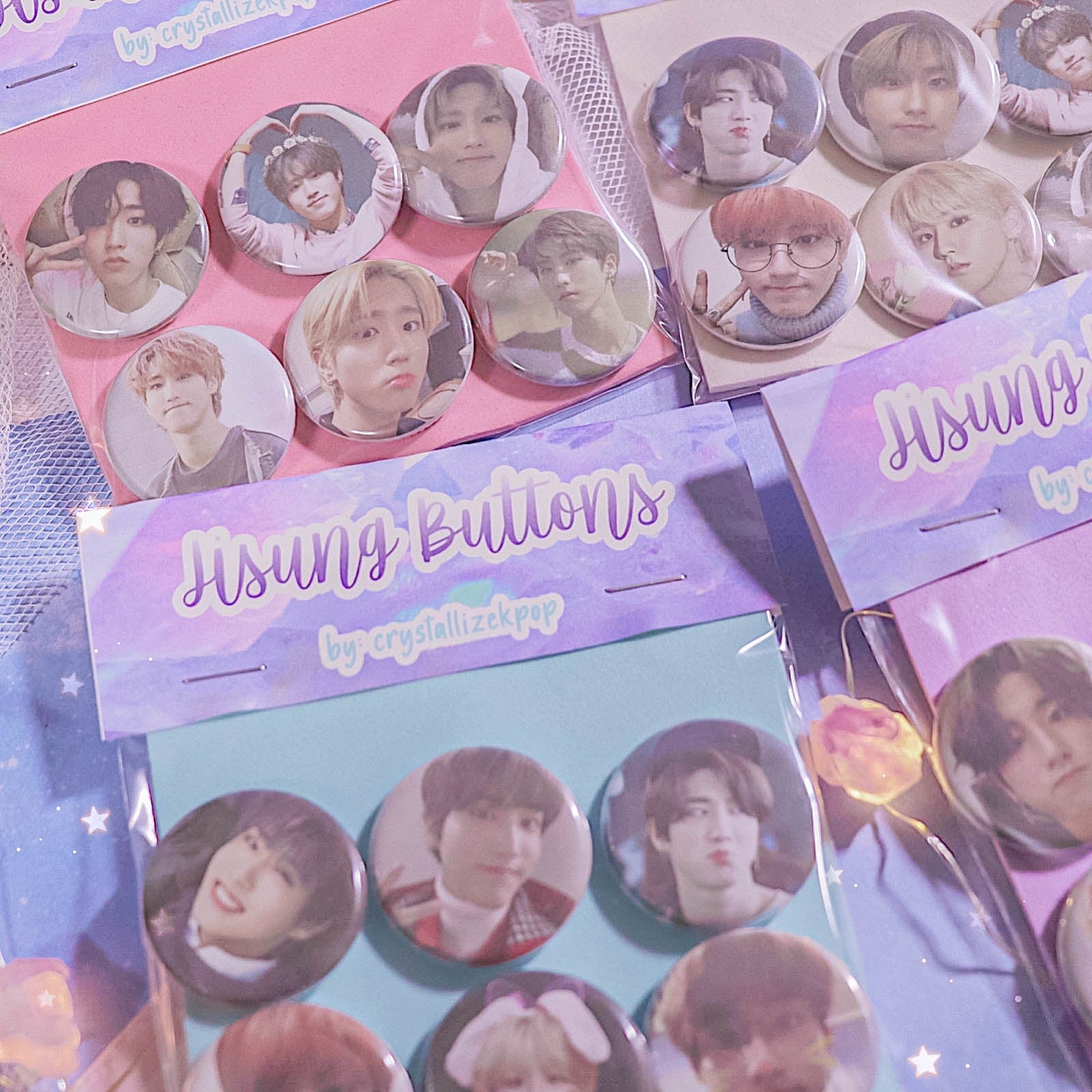 crystallizekpop - Stray Kids - Jisung Bias Button Pack - Han