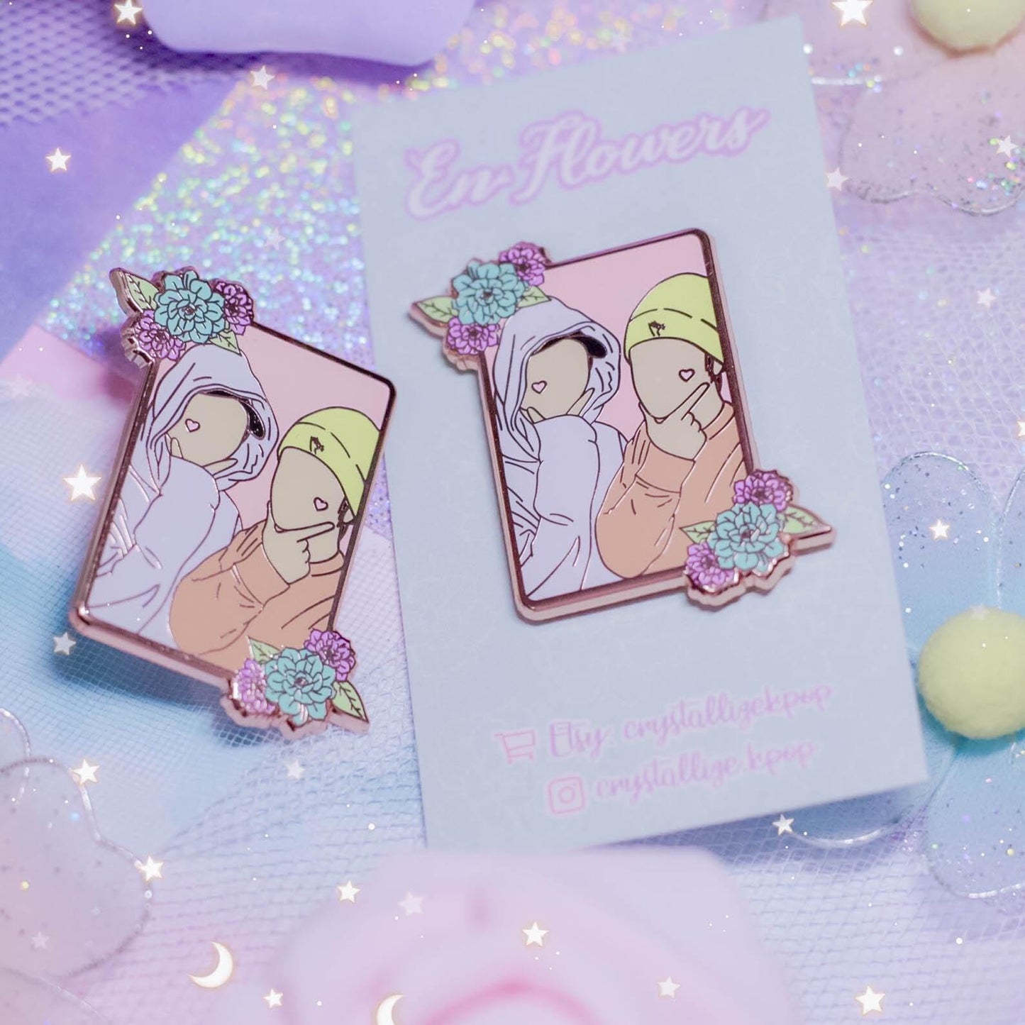 Enflowers Enamel Pin - Heeseung & Sunghoon