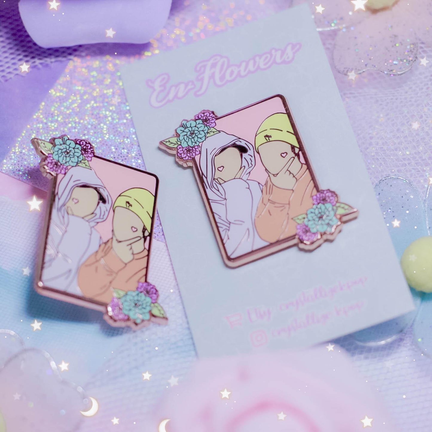 Enflowers Enamel Pin - Heeseung & Sunghoon