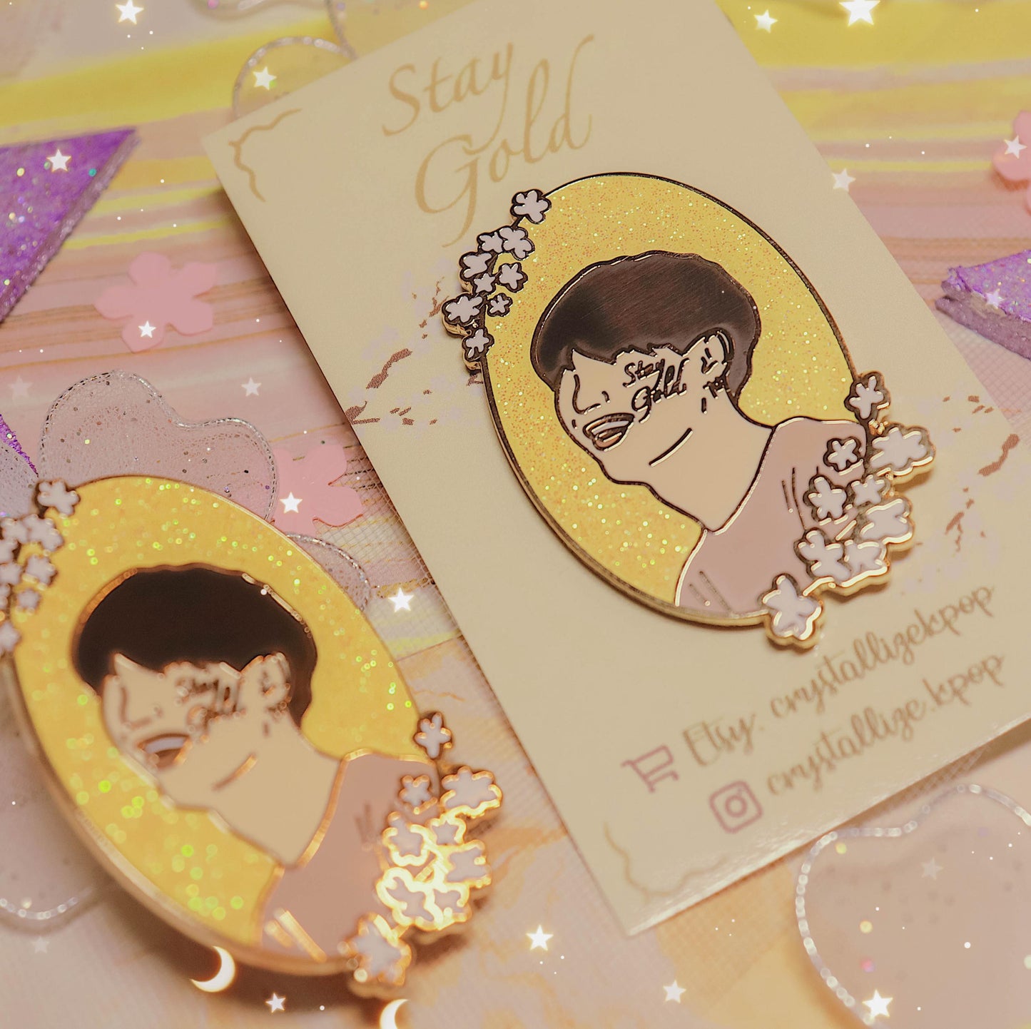 DISCOUNTED - Stay Gold - Yoongi Enamel Pin