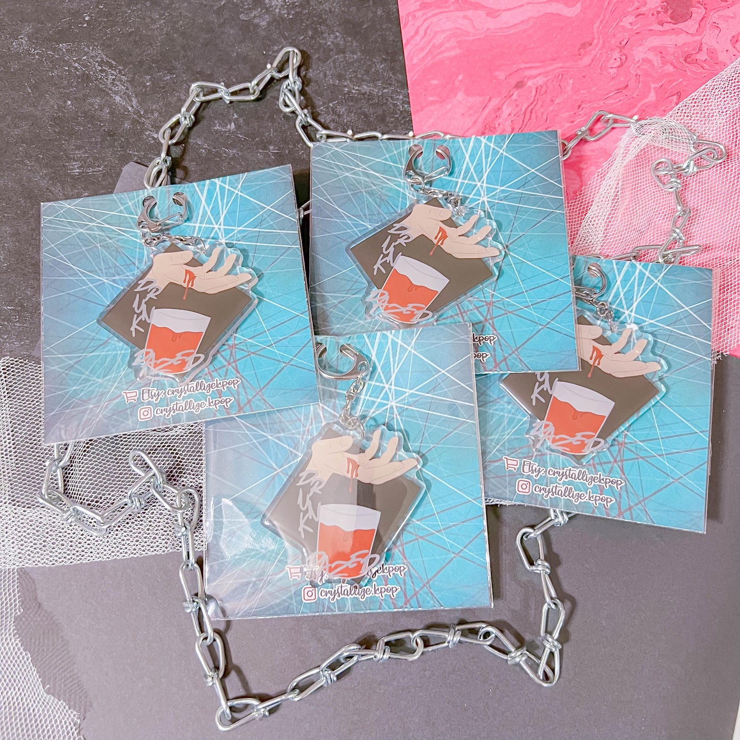 Drunk-Dazed Acrylic Keychain