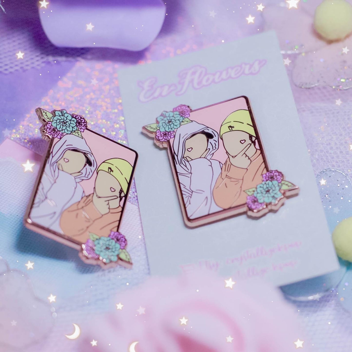 Enflowers Enamel Pin - Heeseung & Sunghoon