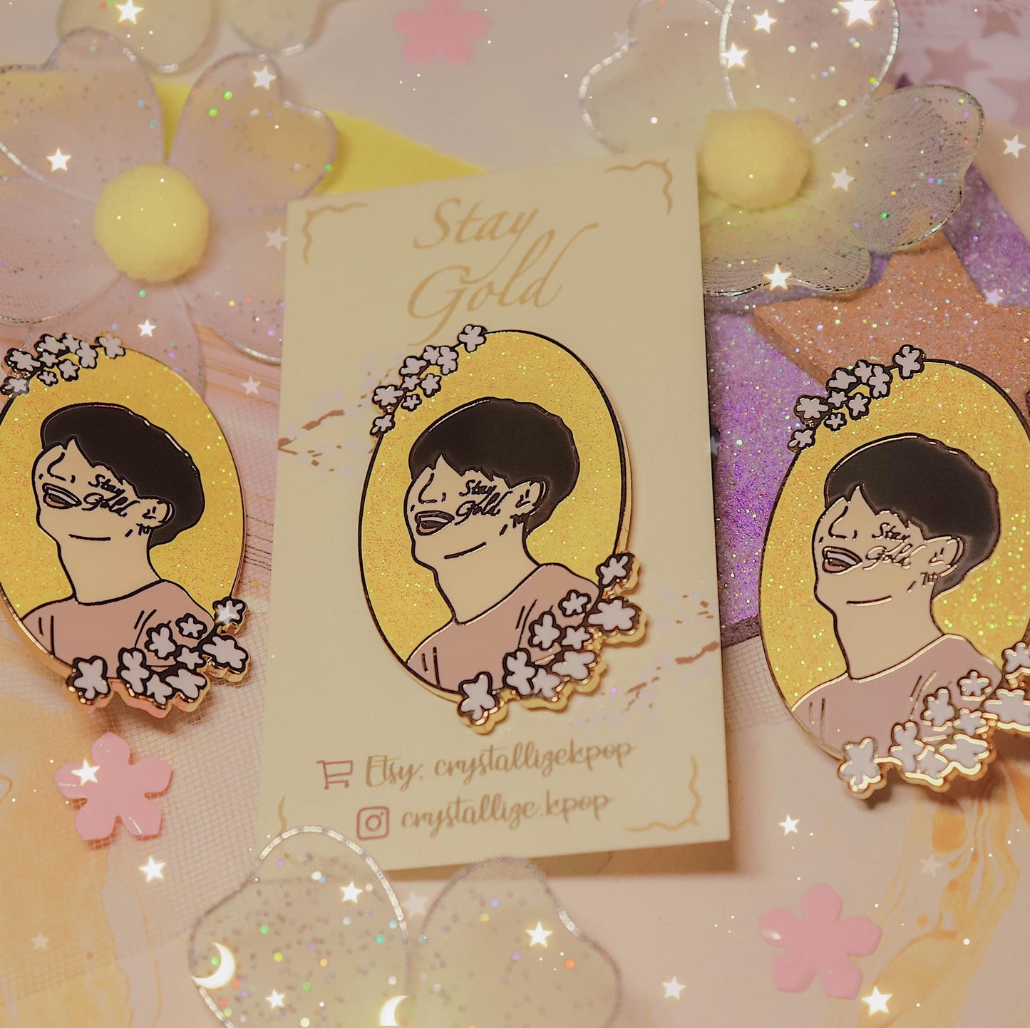 DISCOUNTED - Stay Gold - Yoongi Enamel Pin