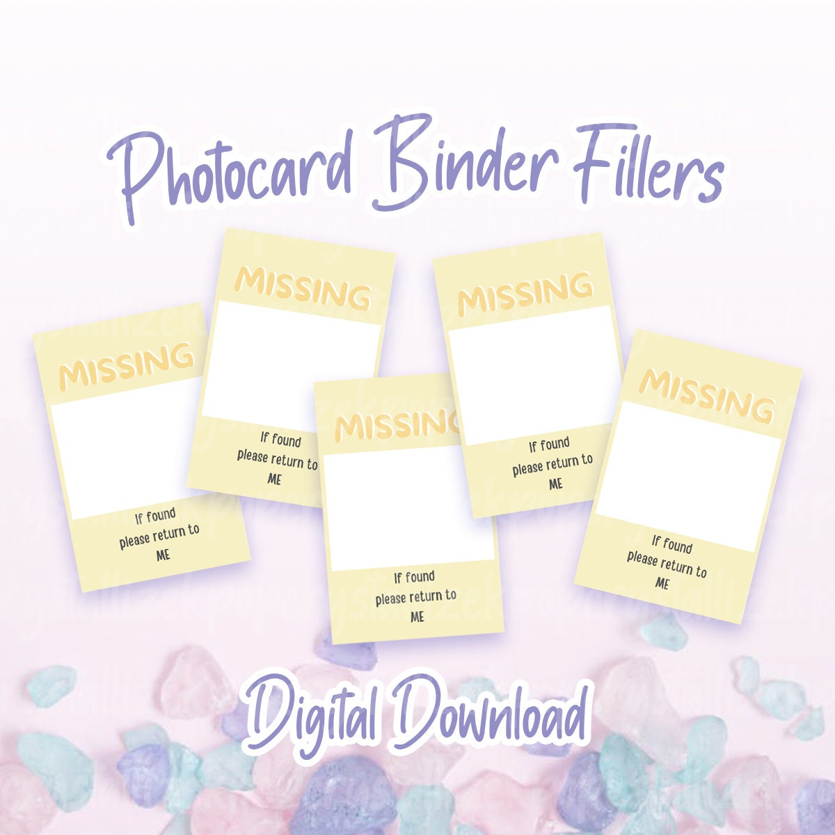 Missing Photocard Place Holder - DIGITAL DOWNLOAD | Yellow