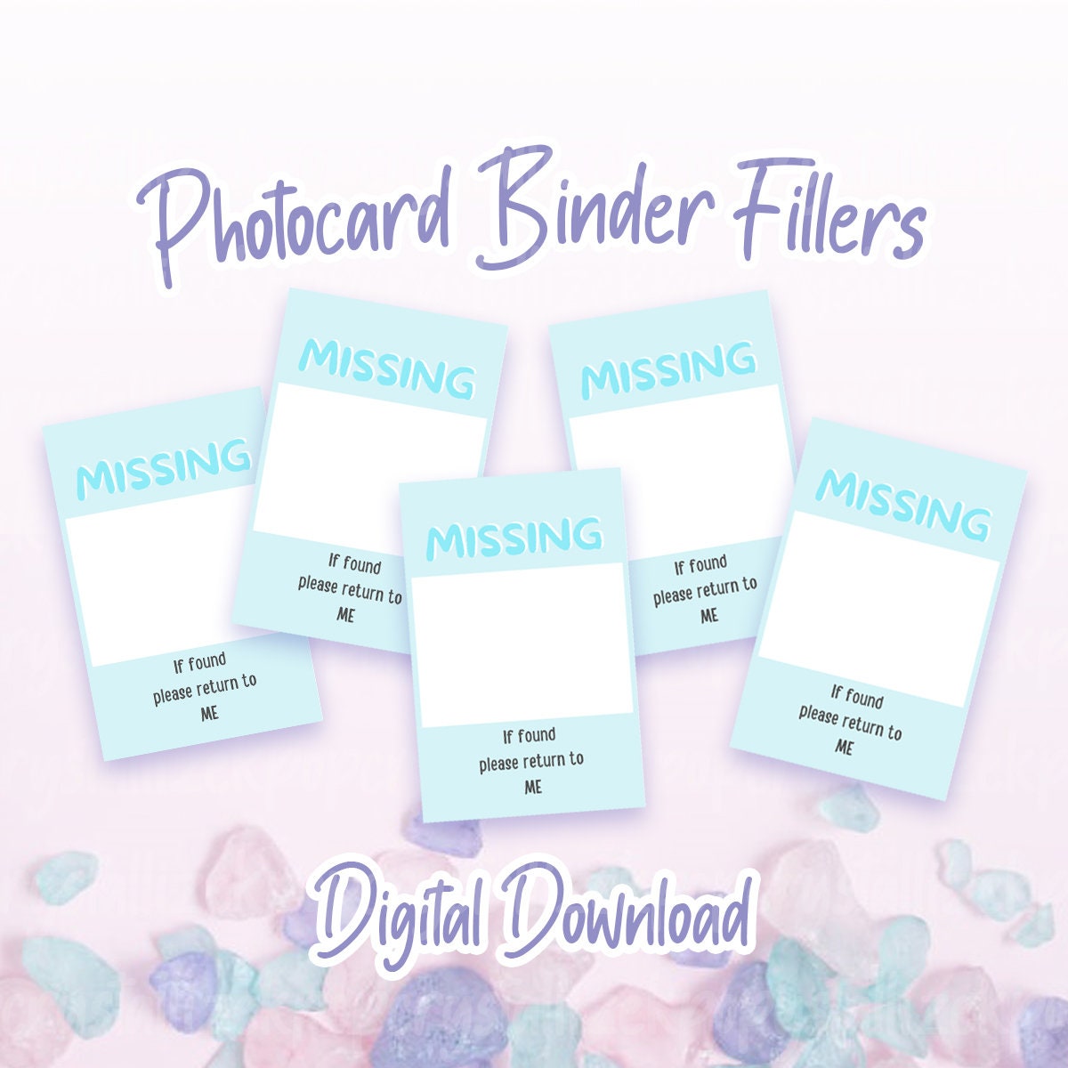 Missing Photocard Place Holder - DIGITAL DOWNLOAD | Blue