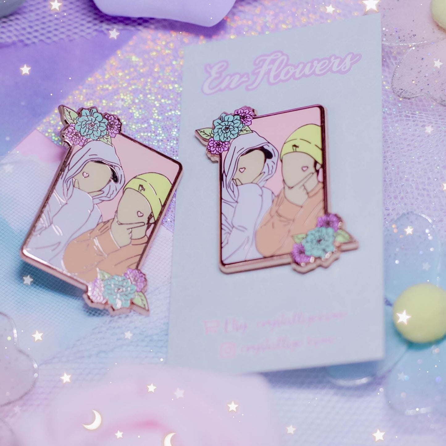Enflowers Enamel Pin - Heeseung & Sunghoon