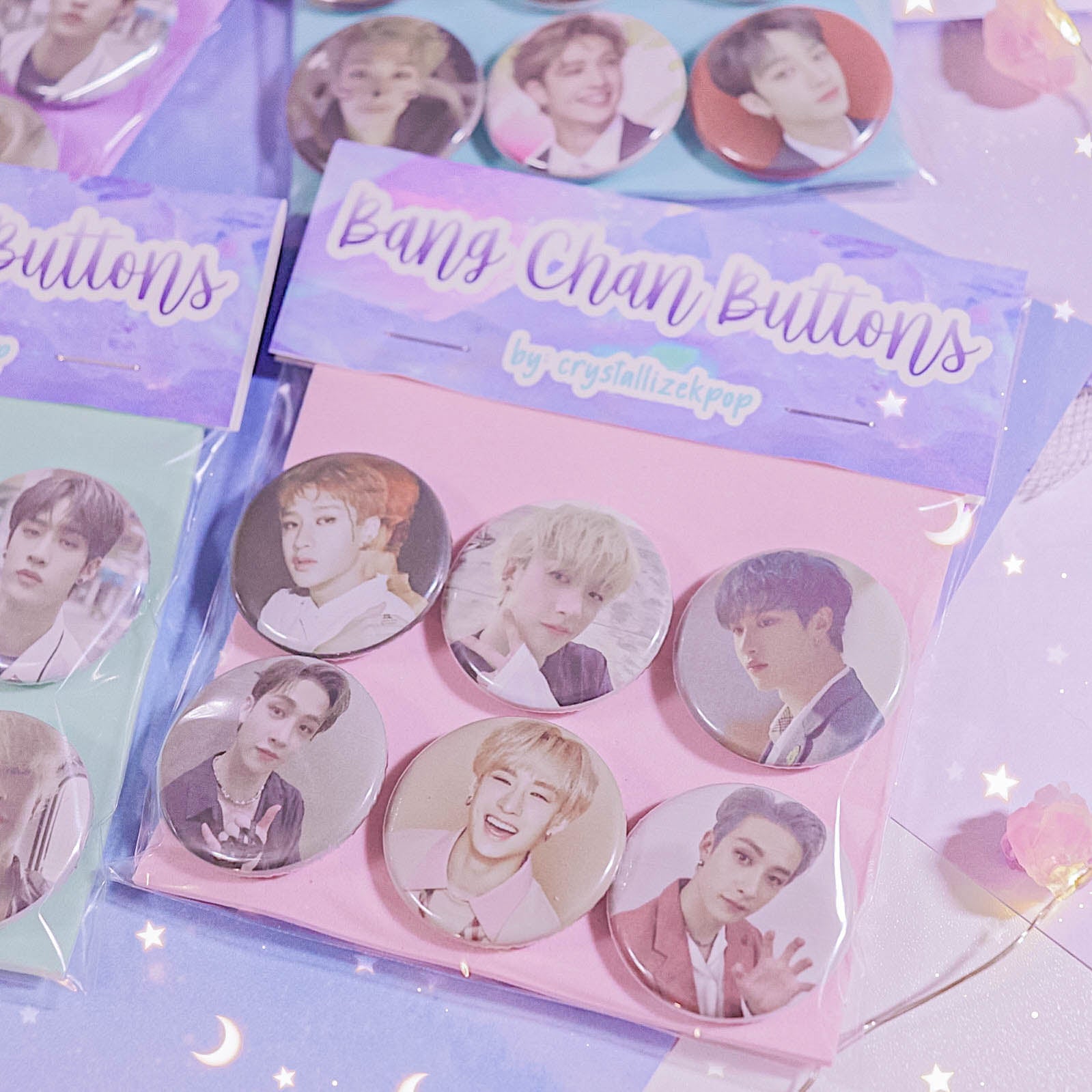 crystallizekpop - Stray Kids - Bang Chan Bias Button Pack