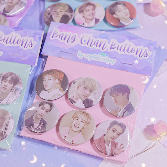 crystallizekpop - Stray Kids - Bang Chan Bias Button Pack