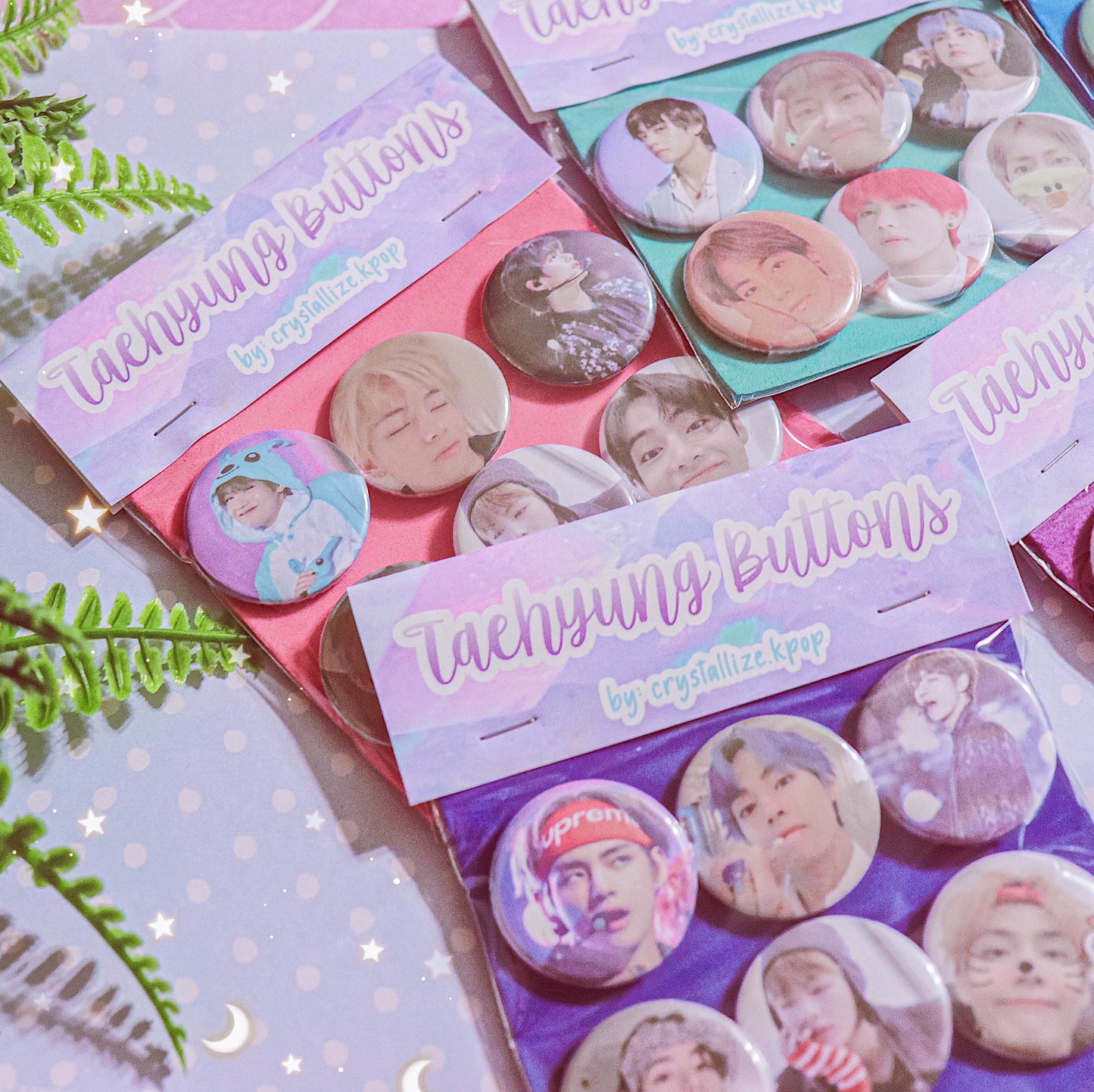 crystallizekpop - BTS - Taehyung Bias Button Pack - V