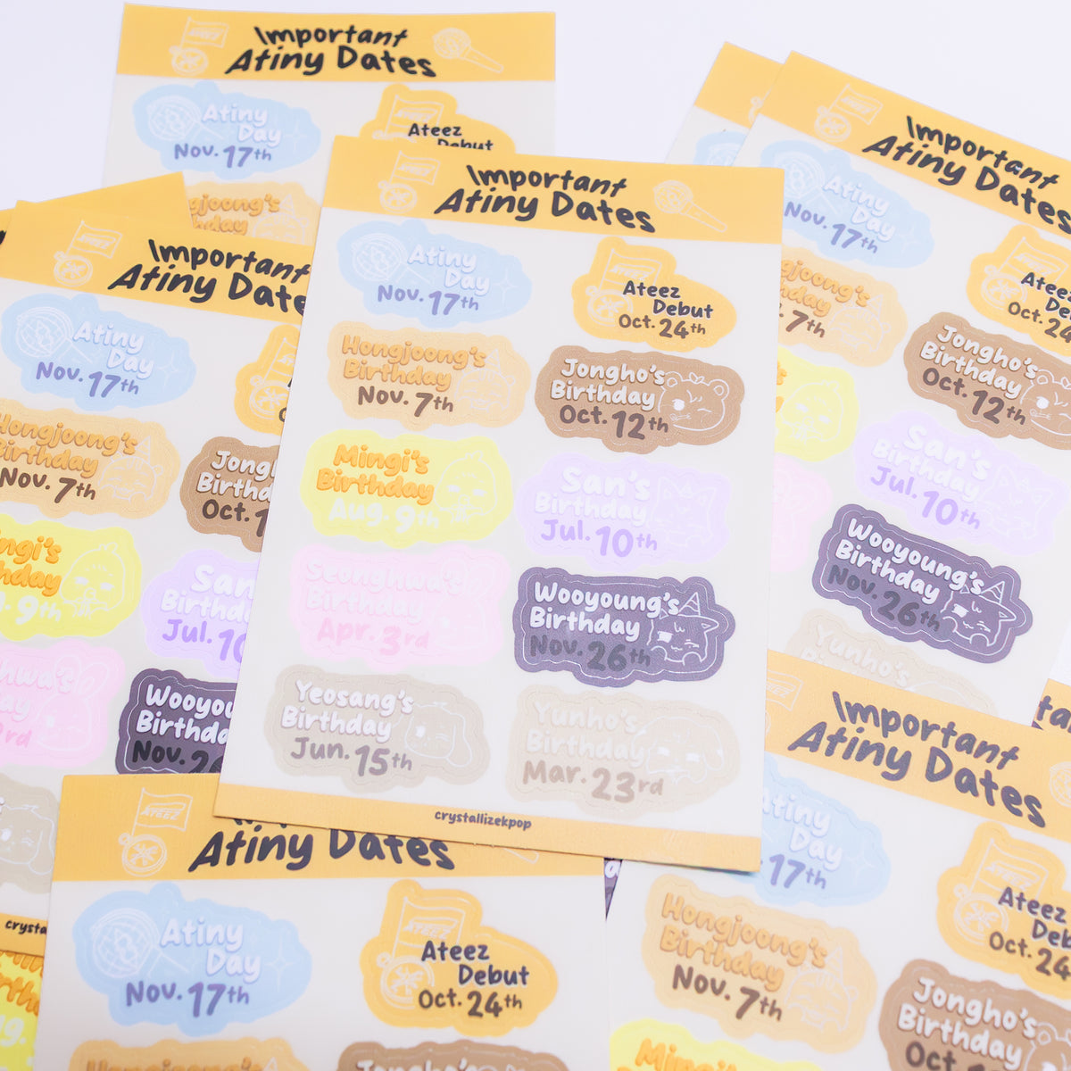Important Atiny Dates Sticker Sheet