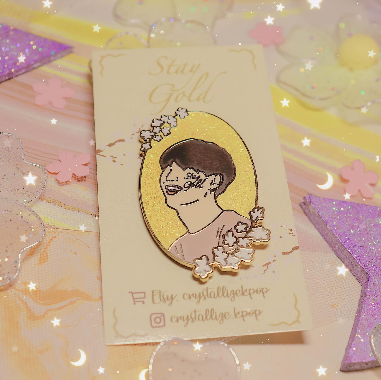 DISCOUNTED - Stay Gold - Yoongi Enamel Pin