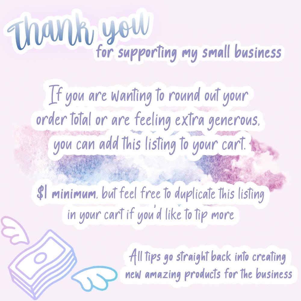 Tip the Seller - Little Tip Jar - ADD ON