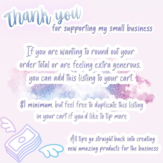 Tip the Seller - Little Tip Jar - ADD ON