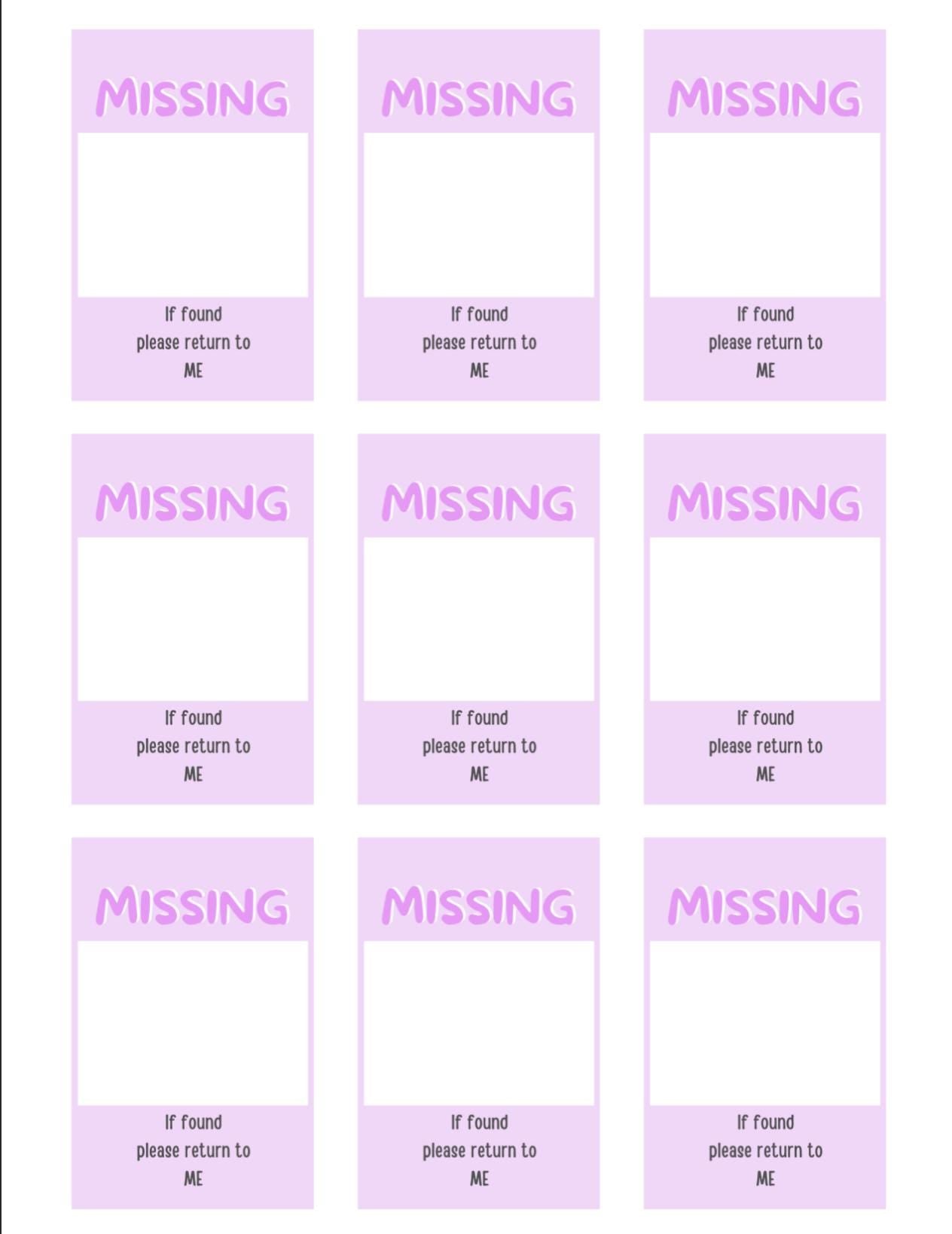 Missing Photocard Place Holder - DIGITAL DOWNLOAD | Purple