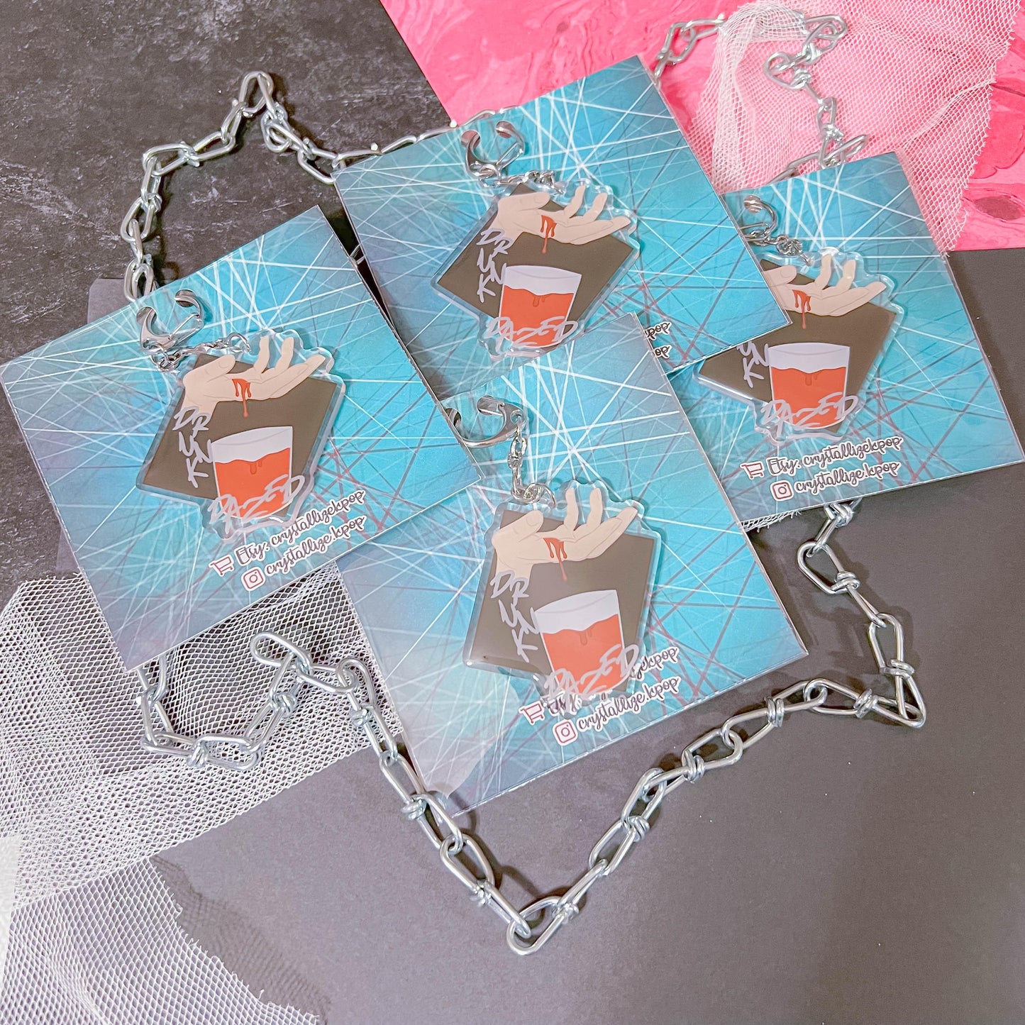Drunk-Dazed Acrylic Keychain
