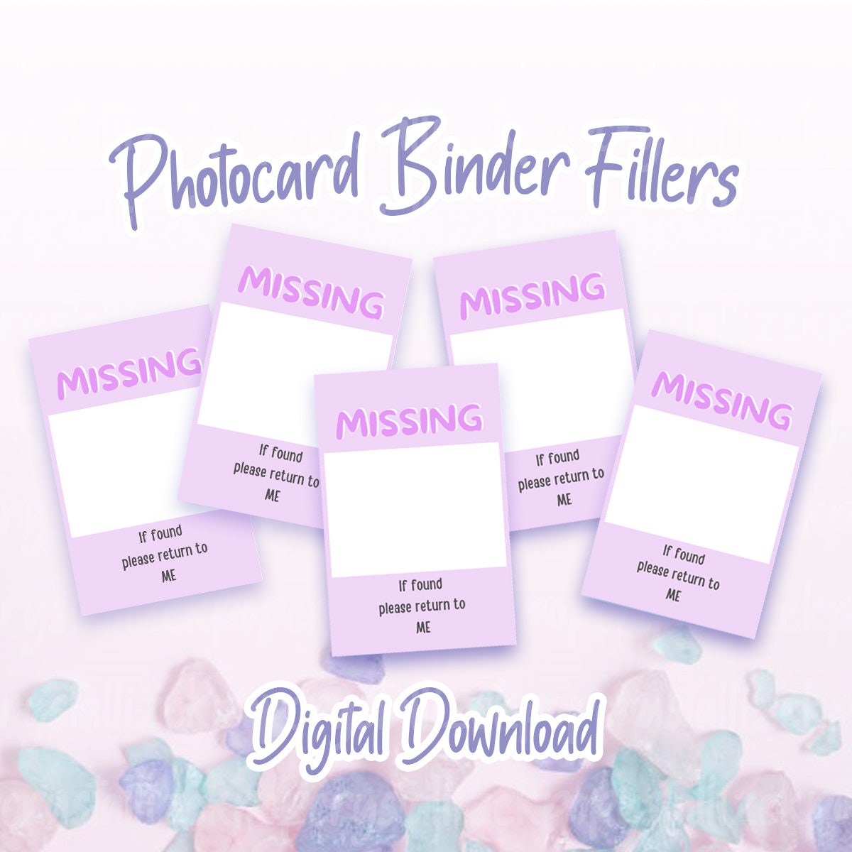Missing Photocard Place Holder - DIGITAL DOWNLOAD | Purple