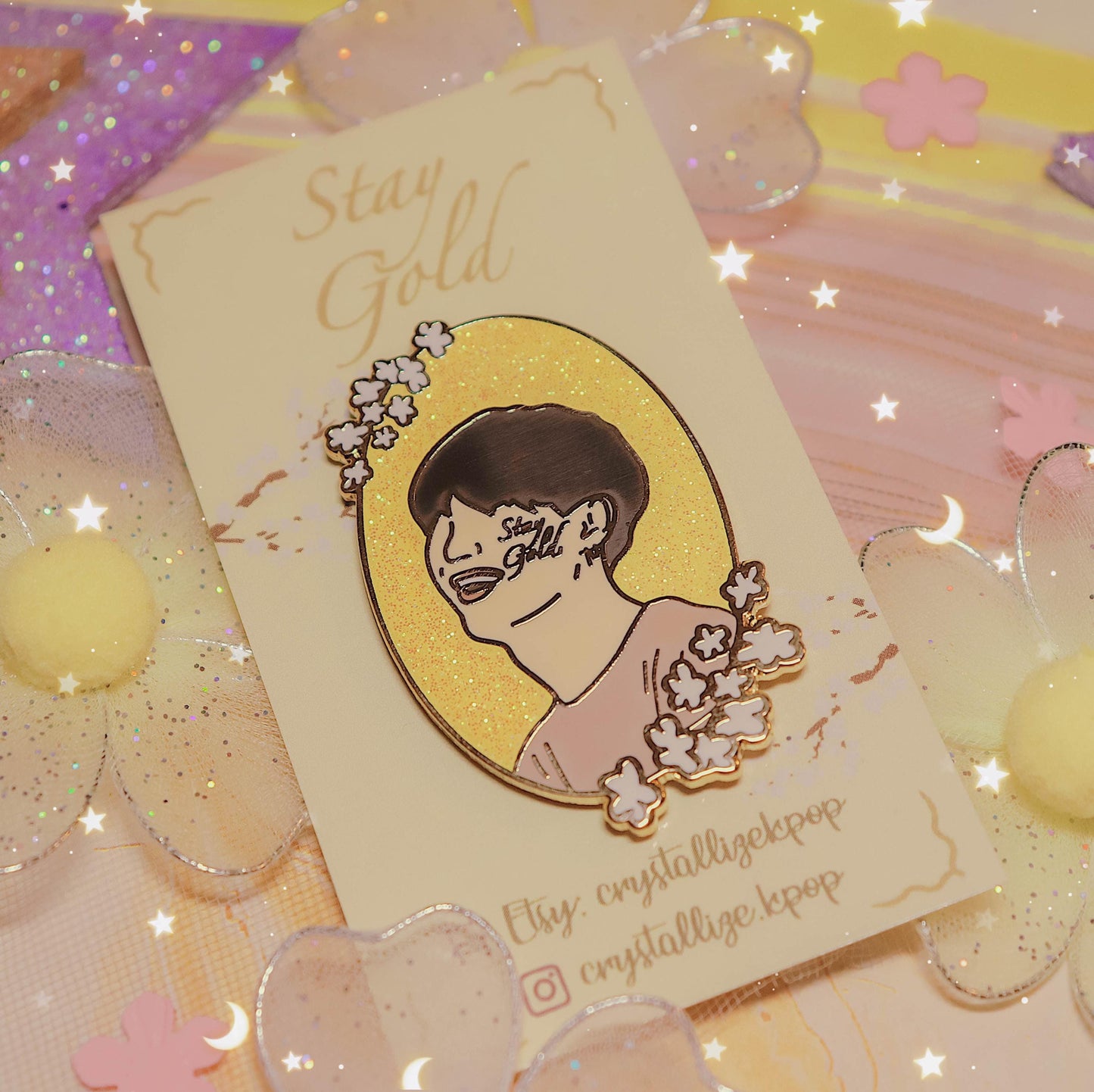 DISCOUNTED - Stay Gold - Yoongi Enamel Pin