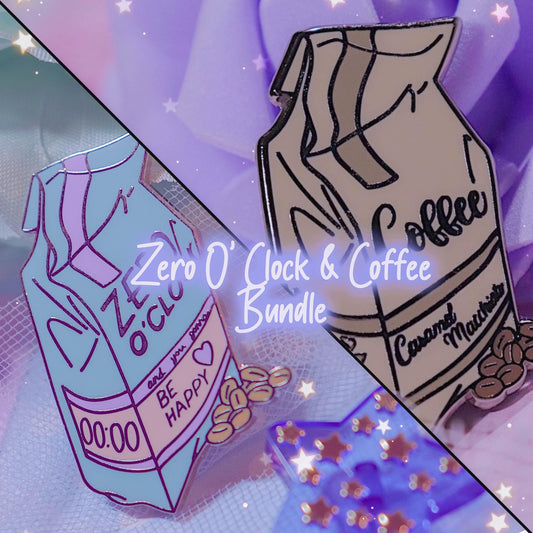 DISCOUNTED Zero O' Clock & Coffee Enamel Pin Bundle