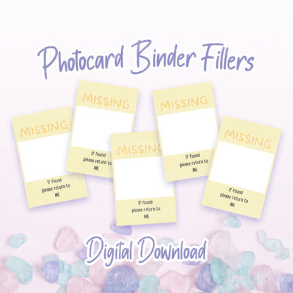 Missing Photocard Place Holder - DIGITAL DOWNLOAD | Yellow