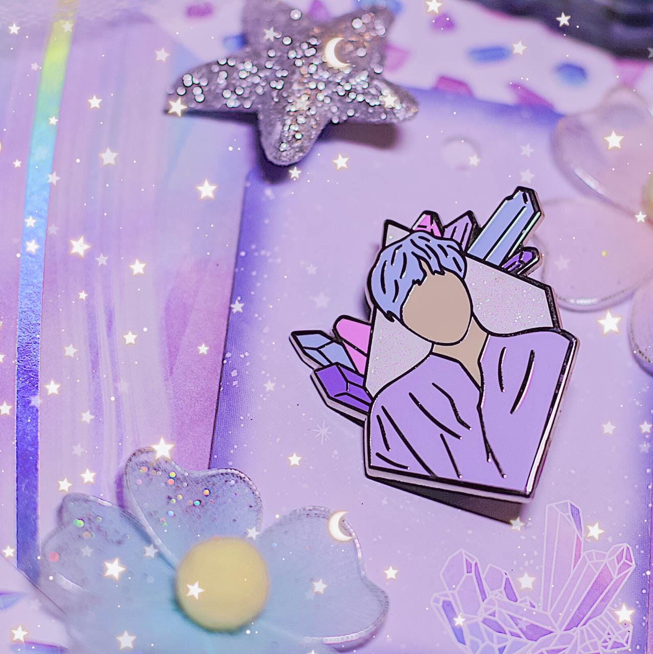 DISCOUNTED Crystallized Bangtan - Yoongi Enamel Pin