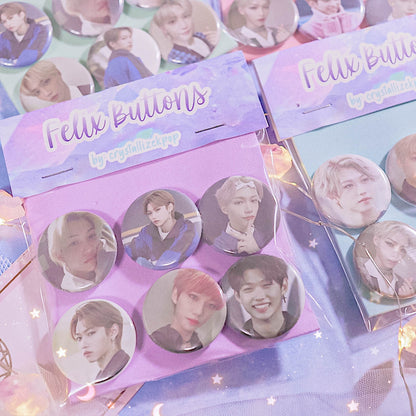 crystallizekpop - Stray Kids - Felix Bias Button Pack