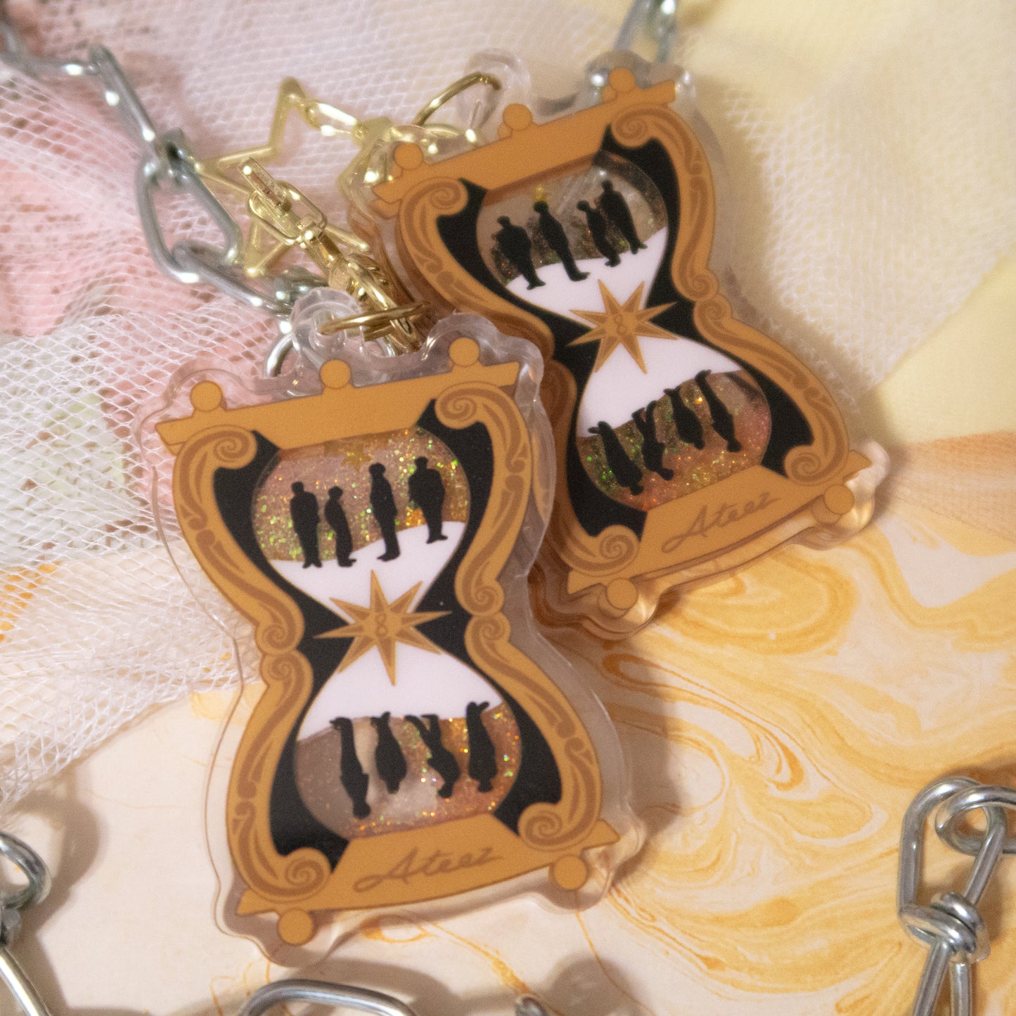 New World Glitter Shaker Keychain