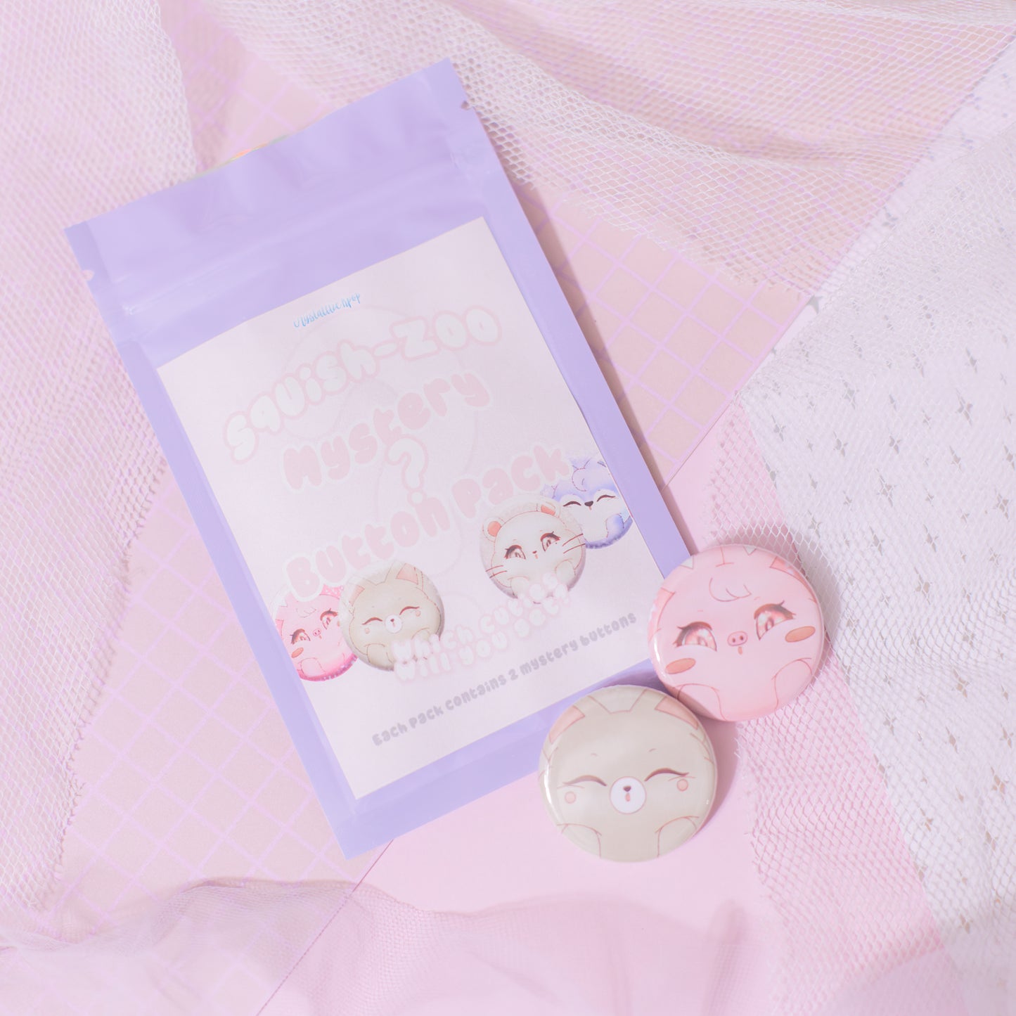 Squish-zoo Mystery Button Pack