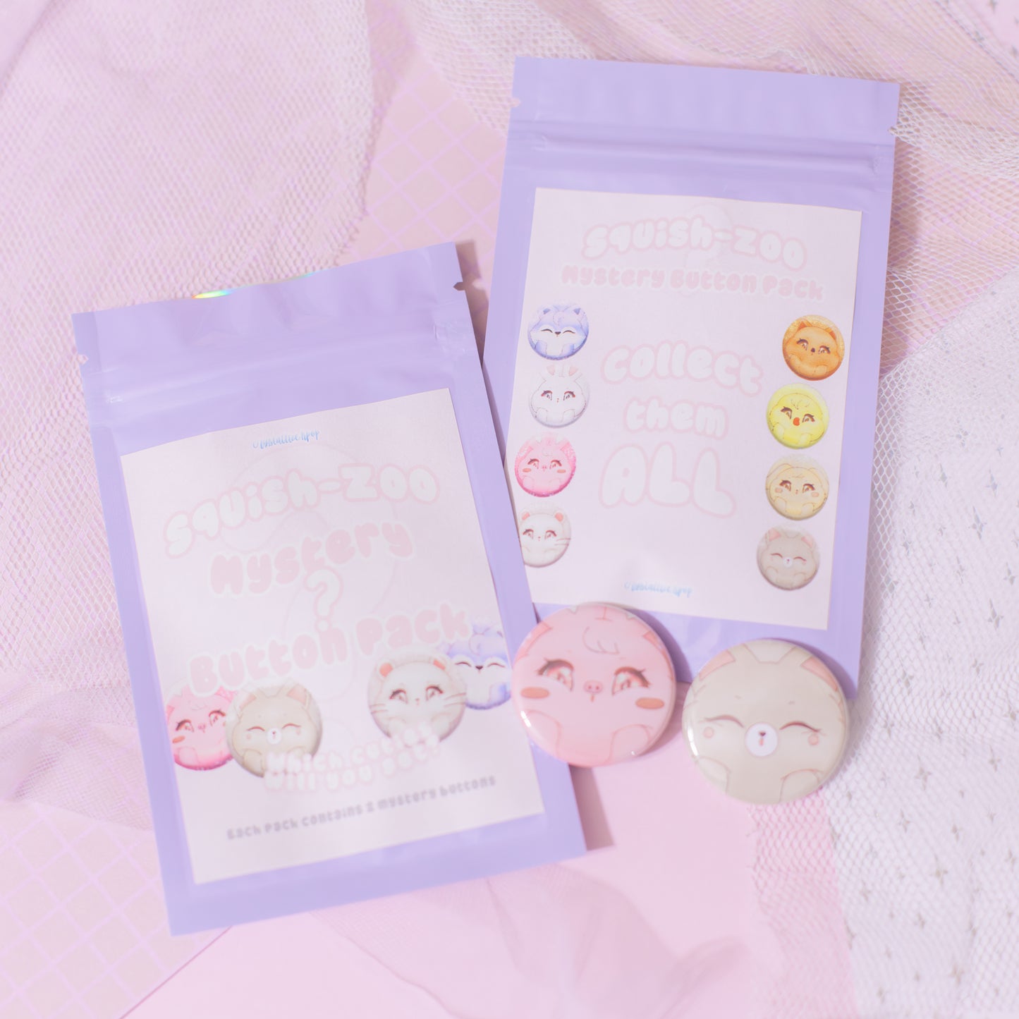 Squish-zoo Mystery Button Pack