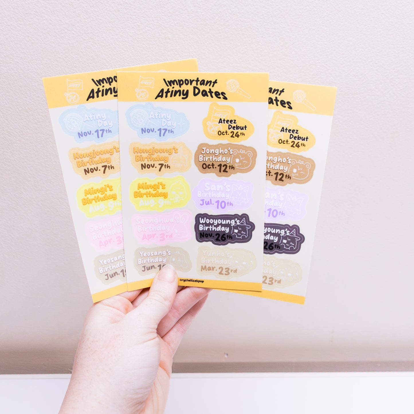 Important Atiny Dates Sticker Sheet
