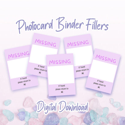 Missing Photocard Place Holder - DIGITAL DOWNLOAD | Purple